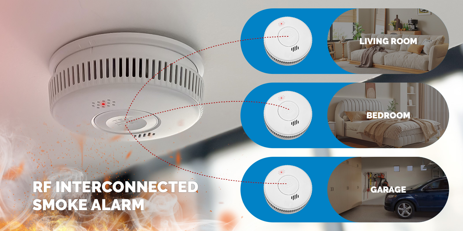 Smoke alarm with linkage alarm